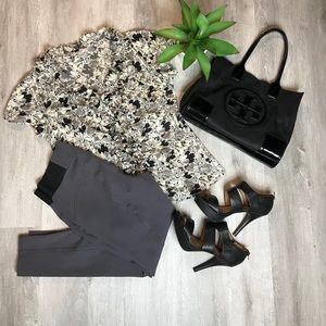 Ann Taylor Loft - Flowery Ruffled blouse